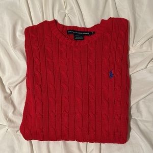 Red crew-neck sweater- Ralph Lauren